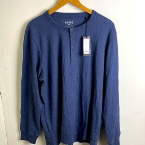 Rhone Waffle Henley Navy Heather Size XXL NWT